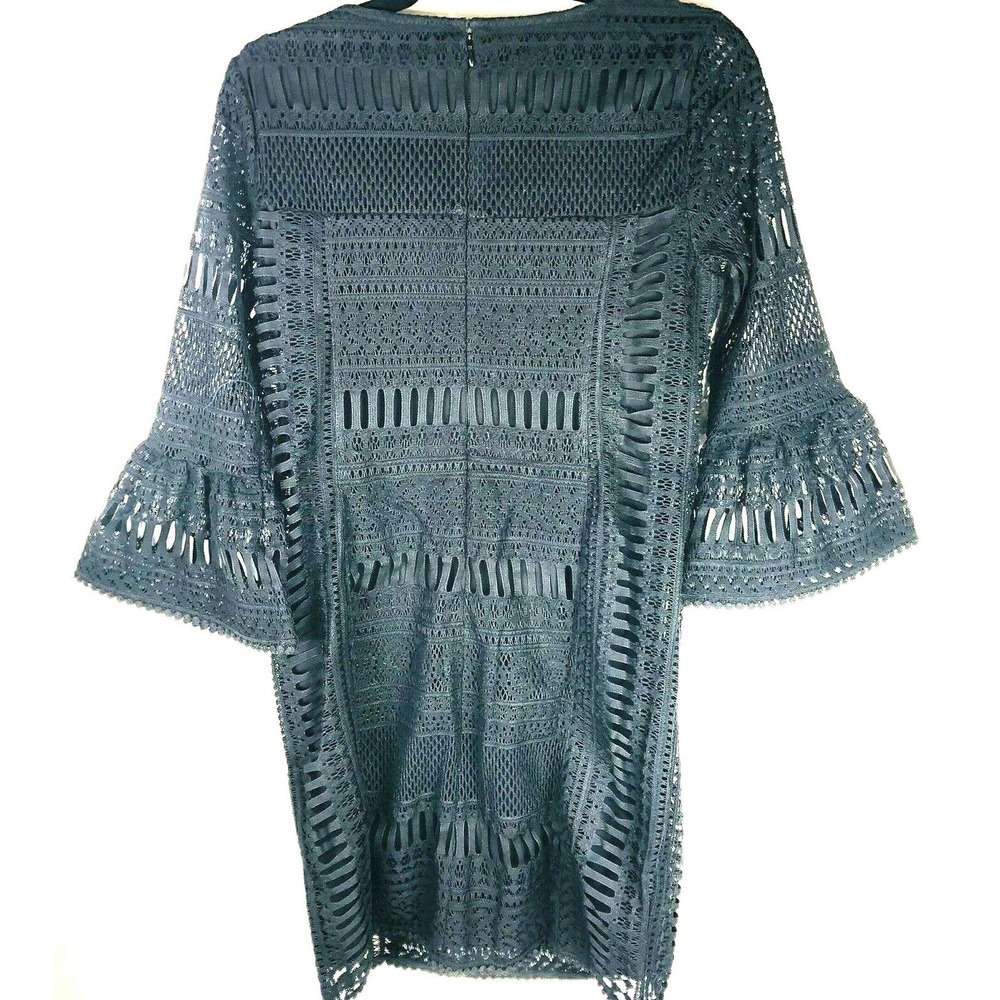 Alfani Women's Shift Dress Petite Crochet Bell Sleeve 4P - Picture 4 of 7